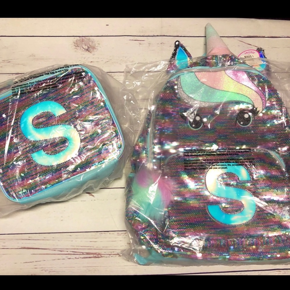 NWT JUSTICE FLIP SEQUINED BACKPACK BUNDLE